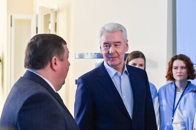 Сергей Собянин и Петр Глыбочко на открытии Центра инжиниринговых разработок