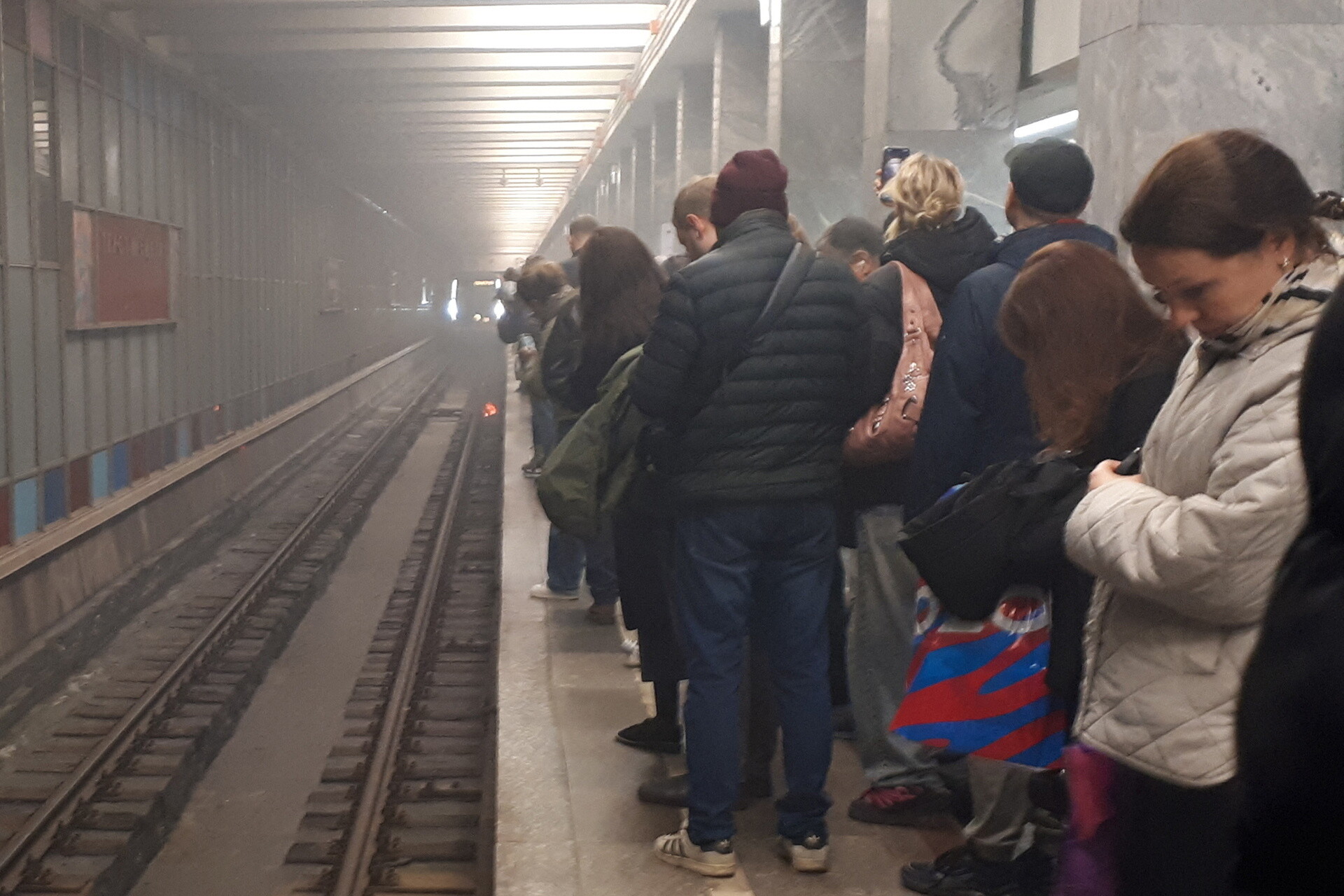 Момент происшествия на станции метро