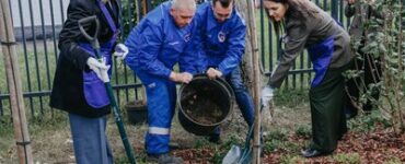 Волонтеры Московского НПЗ высадили сад у школы в Капотне